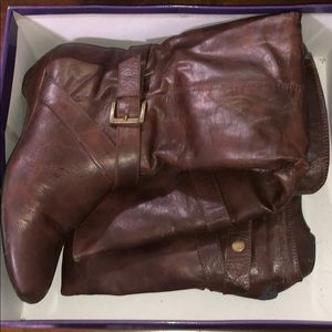 Over the knee brown boots